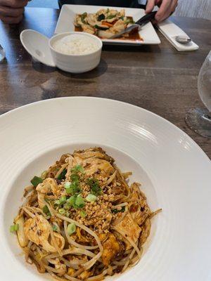 Pad Thai w/ Chicken & Thai Basil Chicken w/ Jasmine Rice