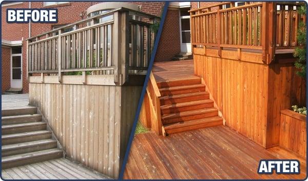 Great before and after of 8yr old deck