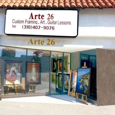 Arte 26 where we care about your custom frames or stretching your artwork and frame. Best of all painting your portraits or special order.