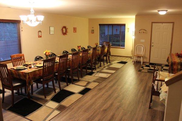 Our new flooring and our Thanksgiving table!