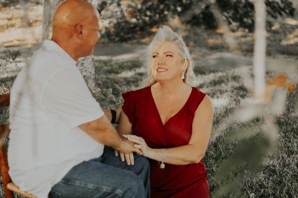 A couple's engagement session near Floresville, Texas.