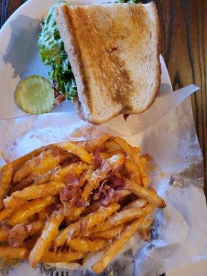 Blt and loaded fries.