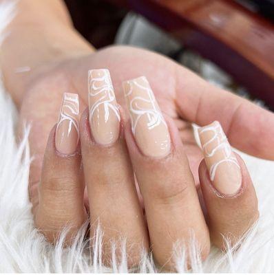 Smoke  nails design.