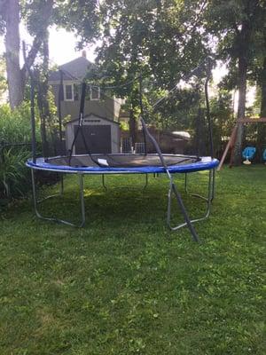 Broken trampoline pole