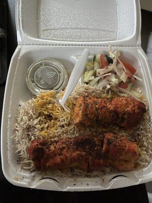 Chicken Kabob. Took a bite before pic ! Delicious!