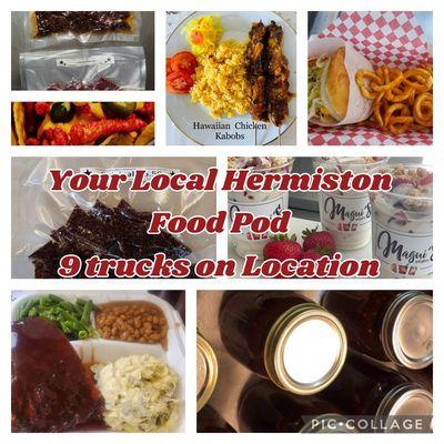 9 food trucks at this location 
240 Sw 3rd Street Hermiston Oregon