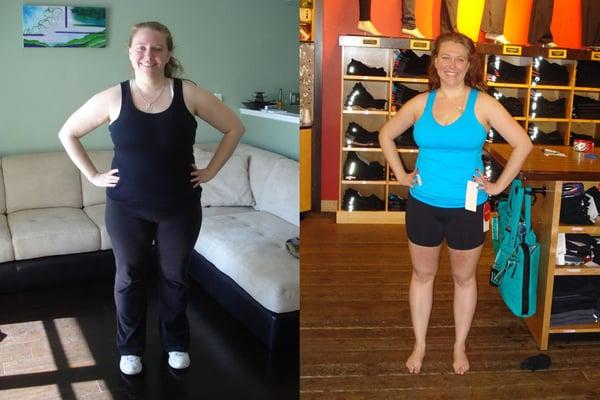 before picture is after already losing 15lbs, she lost a total of 40