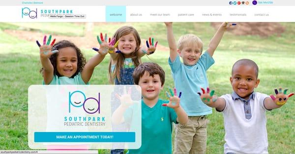 A website for a Pediatric Dentist.  To see the full website go to southparkpediatricdentistry.com.