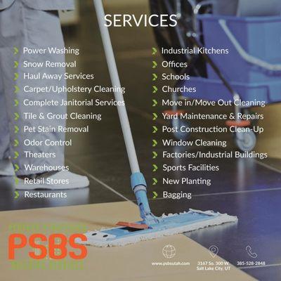 Here area few services we could offer to your commercial & residential