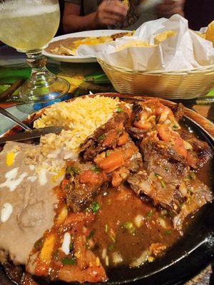 Carne Asada, beans and rice