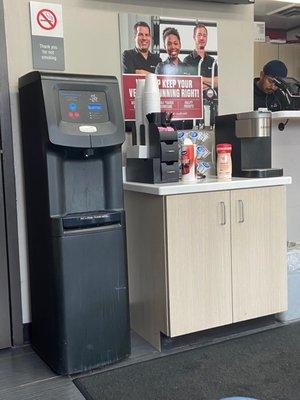 Free coffee and water station