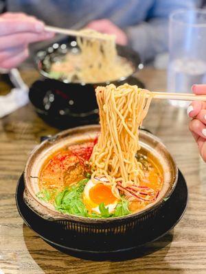 donabe kara miso ramen $18 (seasonal special)