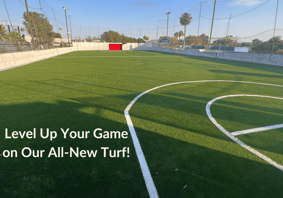 Fresh turf alert!  Step into a world of fun and action on our brand new artificial turf. Let's play!  #NewTurf #GameOn