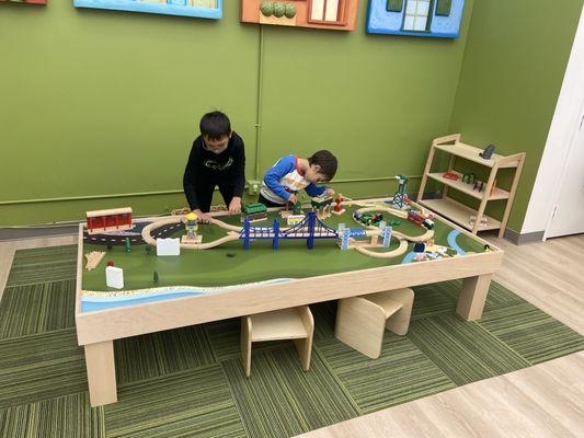 The train table was the biggest hit for all the kids. So many fun tracks and accessories to add.