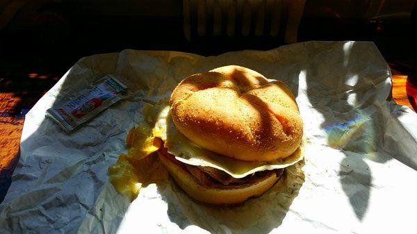 Roast beef egg and cheese