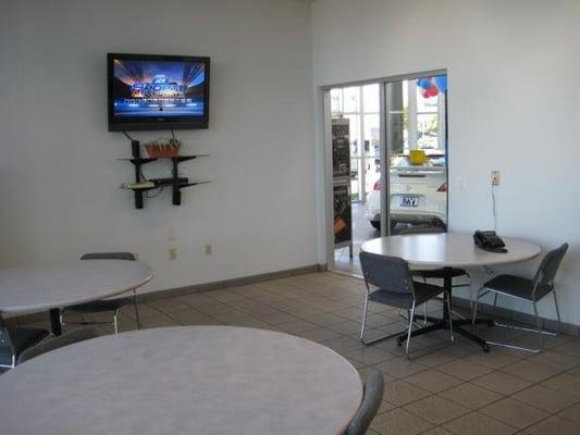 We have a nice customer lounge at MY Nissan! We have a TV to watch while you wait. You can also connect to our free WiFi!