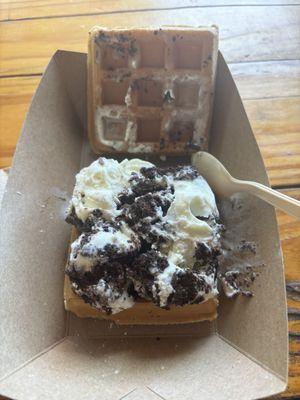 cookies n cream waffle sandwich