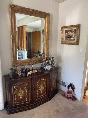 Sold the mirror (way below true value) not the credenza.