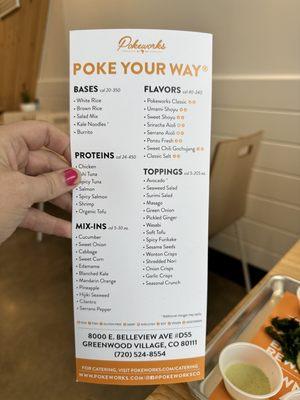 Build your own menu