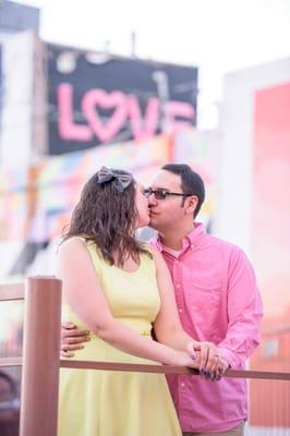 Photo from our engagement shoot. I like how she got "love" in the background.