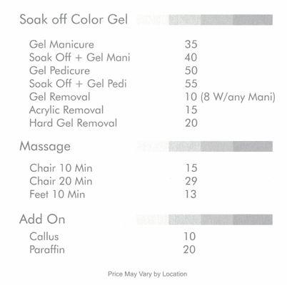 Color gel menu