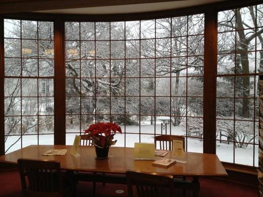 The bay window in the Johnson Room.