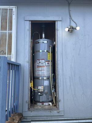 Manufacture home water heater installed