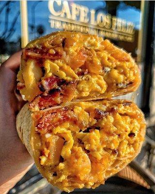 The Famous Breakfast burrito featured by Los Angeles Eats