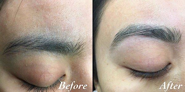 The before and after threading. Precision is key to beautiful bold brows!