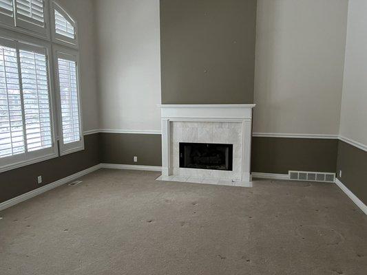 Entry room after house was sold. Everything was wrapped and packed into boxes and moved.