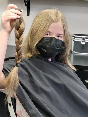 Children's haircuts and styling and hair donation