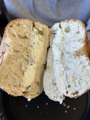 Everything bagel with Scallion Cream Cheese