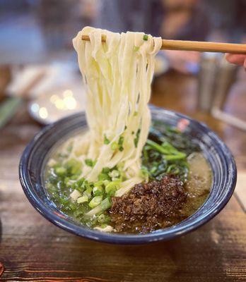 Dan-Dan Noodle with small flat noodles - my fave!