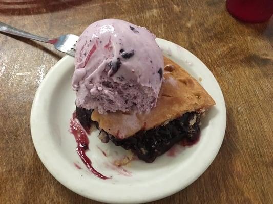 Huckleberry ice cream and berry pie