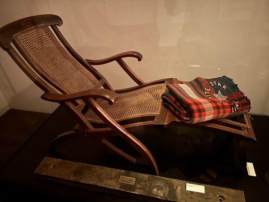 White Star Line deck chair and blanket