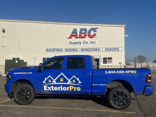 We work with the largest supplier in America. ABC Supply. This means better service to homeowners