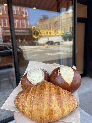 Croissant and pretzel balls