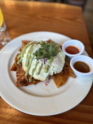 Chilaquiles w/ over easy eggs