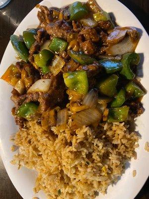 Pepper Steak and fried rice