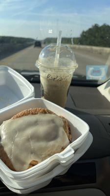 cinnamon roll and frappe