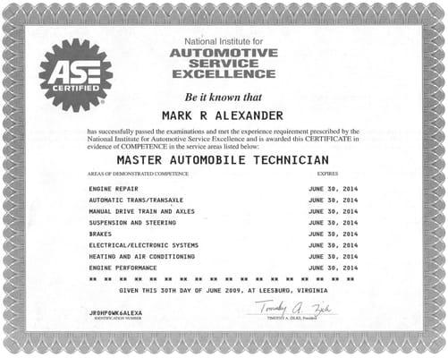 Master Automobile Technician