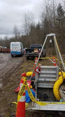 Confined space entry for environmental treatment system and pump system service, Maple Valley, Washington