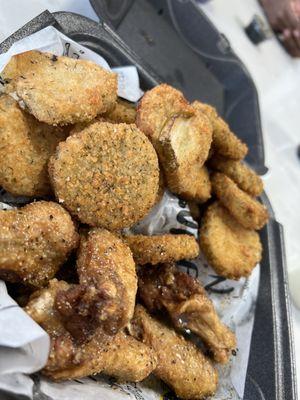 6 Wings - Honey Garlic Fried Pickles