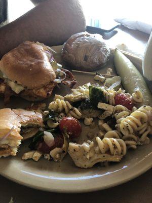 Blackened chicken special and Italian pasta salad