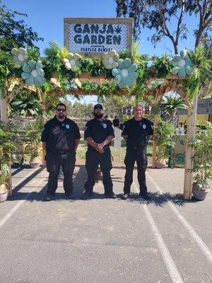 Officers secure access control at festival in modesto, ca.