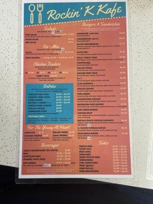 Lunch/Dinner menu