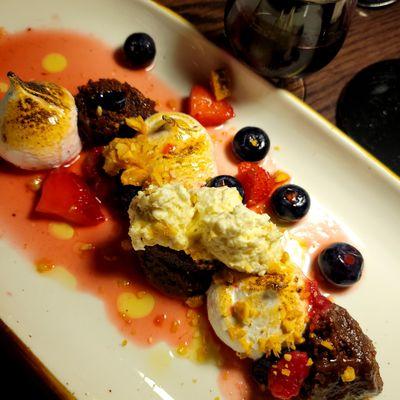 Chocolate Budino with Berries.