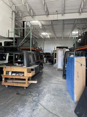 Warehouse full of Jeep tops