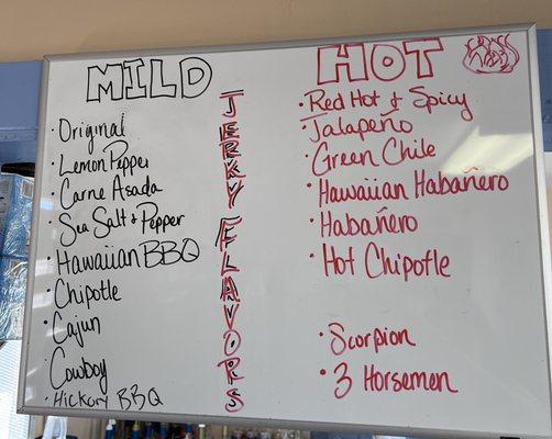 Jerky Menu