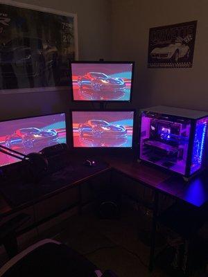 This is my computer all setup after they installed my motherboard and case.